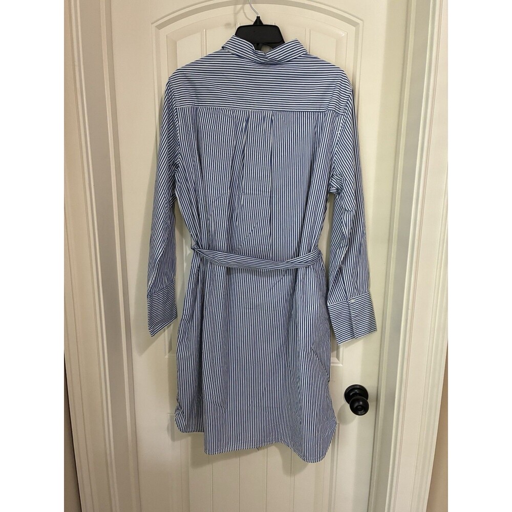Free Assembly Mini Shirtdress with Long Sleeves Blue Stripe Size XL NWT - Picture 2 of 2